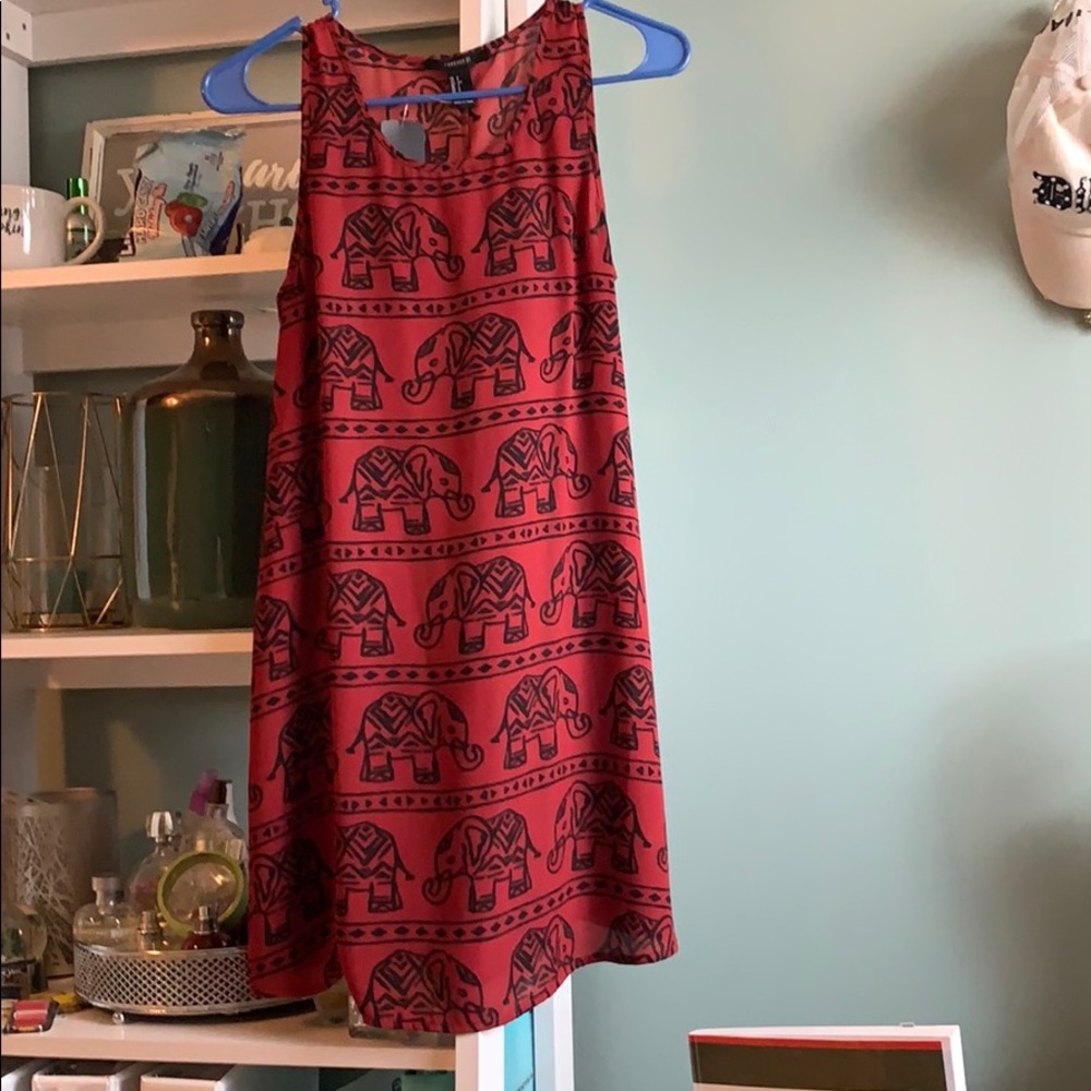 Maroon elephant detail summer dress